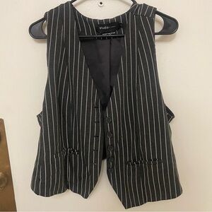 Torrid Charcoal Pinstripe Vest